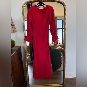 ASOS Vibrant Red Long Sleeve Dress